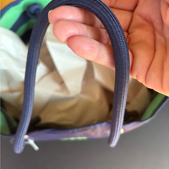 New Pink Victoria’s Secret Navy and Green Nylon Reversible Collegiate Tote - Picture 5 of 9